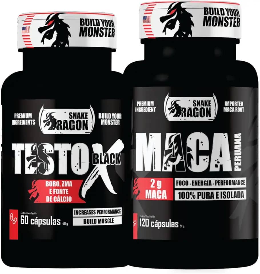 Kit 1x Maca Peruana Negra 120 Capsulas 2000mg Black Pura Premium Importada Para Homens e Mulheres Original + 1x Vitaminas e Minerais X Black 60 Capsulas Boro Magnésio Vitamina B6 B12 e D