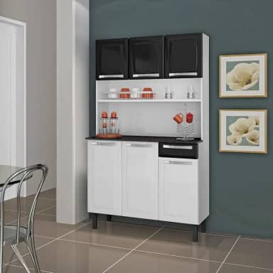 Kit Cozinha Rose Compacta Itatiaia em Aço 6 Portas 1 Gaveta Branca I3g1-105