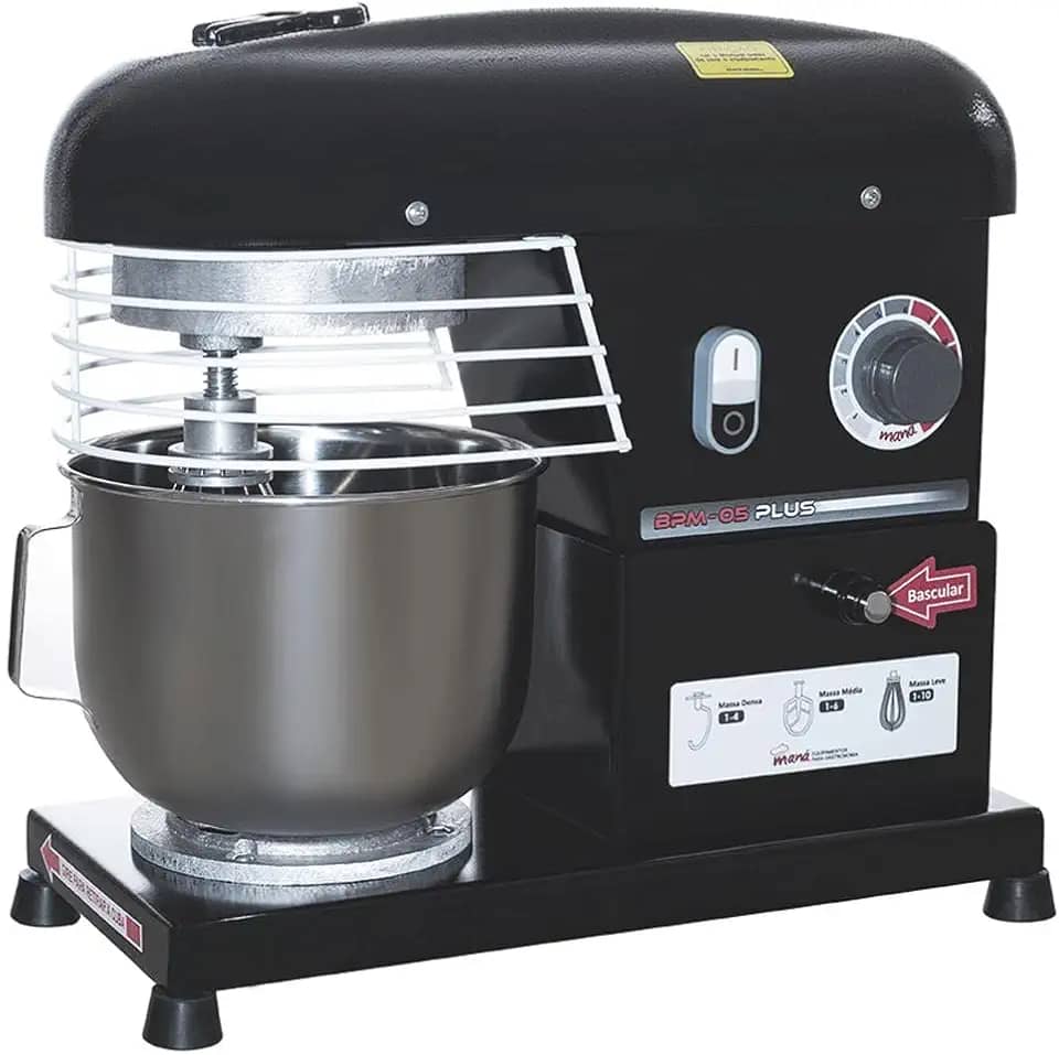 Batedeira Planetária Maná 5 Litros Semi Industrial Bivolt Bpm-05p Preta