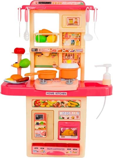 Cozinha Infantil de Brinquedo Grande Completa Solta Água e Som Com Acessórios Completa