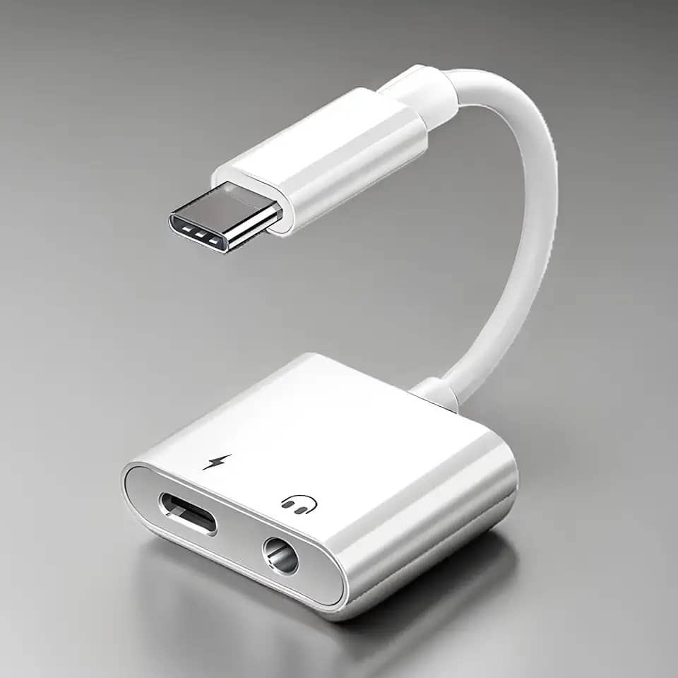 Adaptador Tipo-C Para P2 Fone De Ouvido Universal, Com Entrada De Carga Rápida, Compatível Com Todos Os Modelos De Celular, Marca VARENZIA