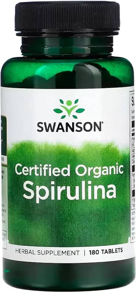 Spirulina Orgânica 500mg Swanson 180 Tablets Importado