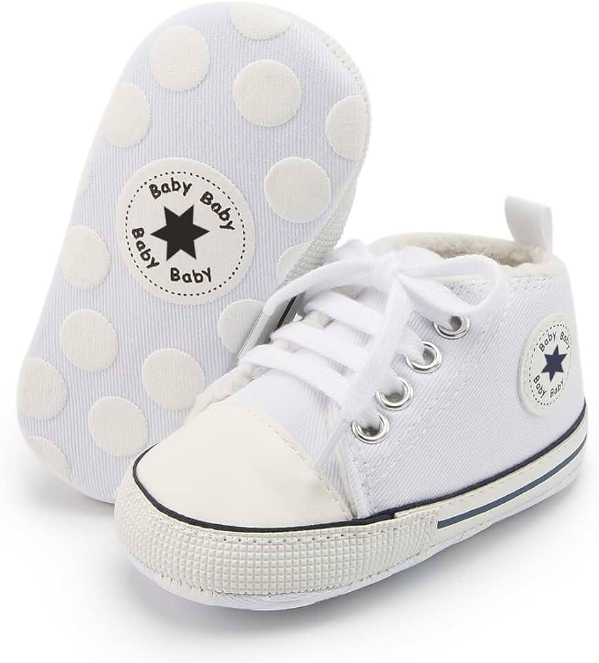 Tênis unissex para bebês meninos meninas cano alto macio sola antiderrapante recém-nascidos bebês primeiros andadores sapatos jeans