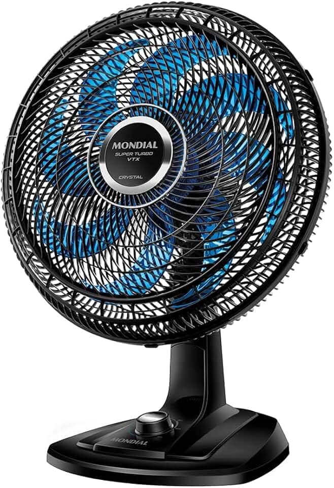 MONDIAL Ventilador de Mesa, Super Turbo 8 Pás, Preto, 140W, 220V - VTX-40-CRYSTAL