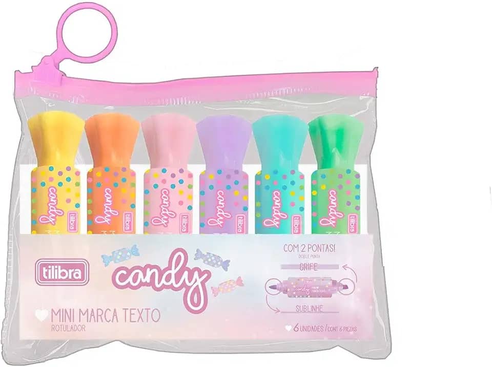 Tilibra - Marca Texto Mini Candy - Blister com 6 unidades