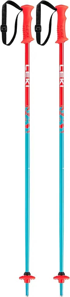 LEKI Bastões de esqui de alumínio leves Rider para crianças para esqui alpino