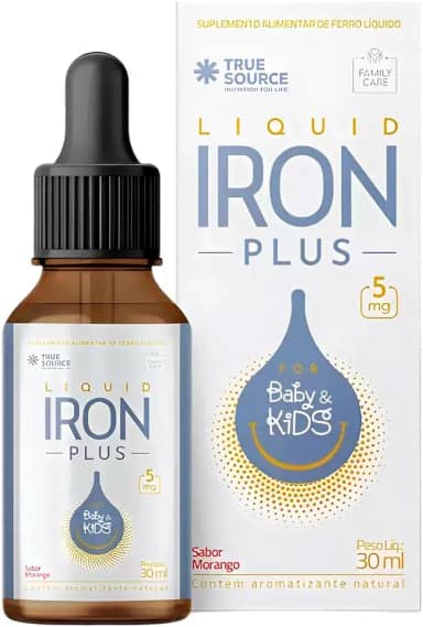 True Source Líquido de Ferro para Bebês e Crianças 30ml Morango