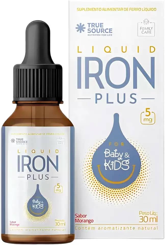 True Source Líquido de Ferro para Bebês e Crianças 30ml Morango