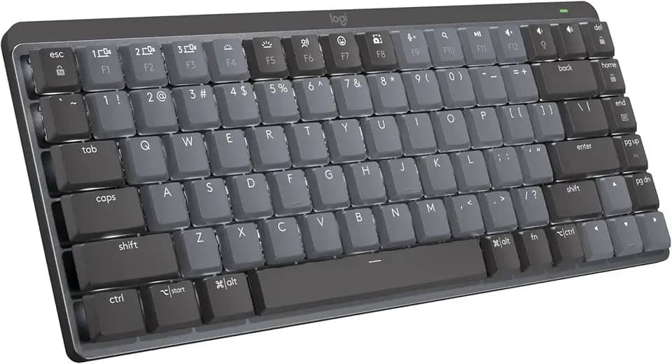 Teclado Mecânico sem fio Logitech MX Mechanical Mini com Teclas Retroiluminadas Tactile Quiet, Conexão USB ou Bluetooth Easy-Switch para até 3 dispositivos e Bateria Recarregável