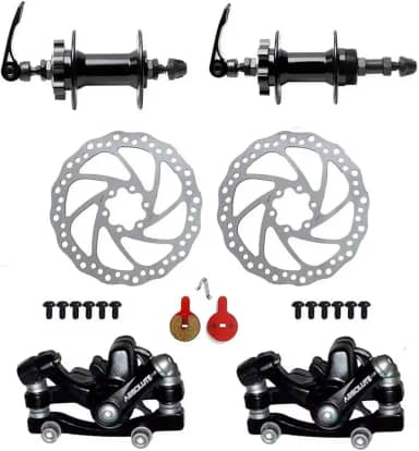 Kit Freio Disco 160mm Bike + Cubo Rolamentados Aluminio 36f