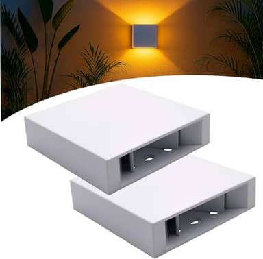 Kit 2 Arandela Parede Interna Externa 2 Friso C/Led Branco (Branco Quente)