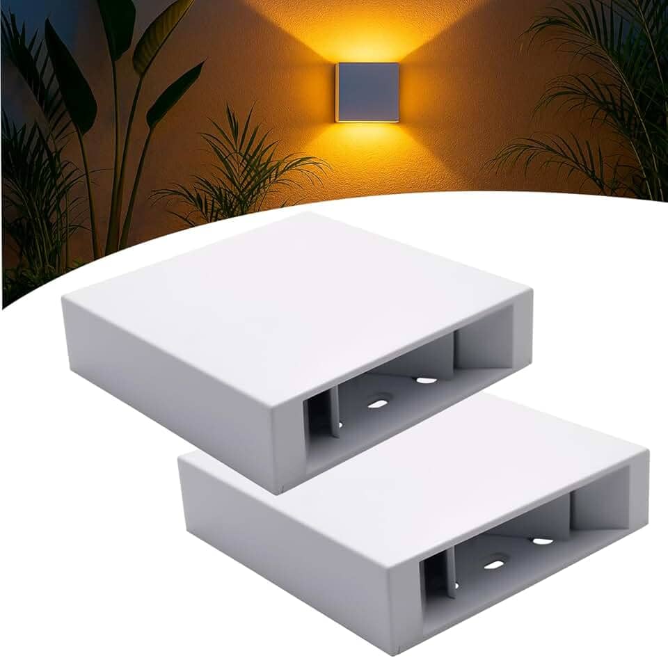 Kit 2 Arandela Parede Interna Externa 2 Friso C/Led Branco (Branco Quente)