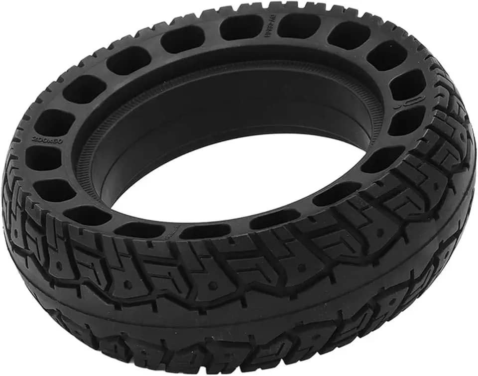 Sturdy 200x60 Electric Scooter Solid Pneu, Pneu de Borracha Ranhurada para Dias de Neve e Chuva, Fácil de Instalar e Evitar Explosões, Experiência de Condução Confortável
