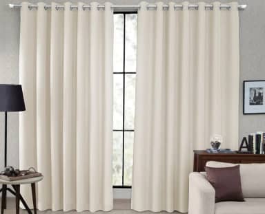 Cortina Tecido Blackout Corta Luz 80% para Sala, Quarto e Escritório 2,70 X 2,30m (Palha)