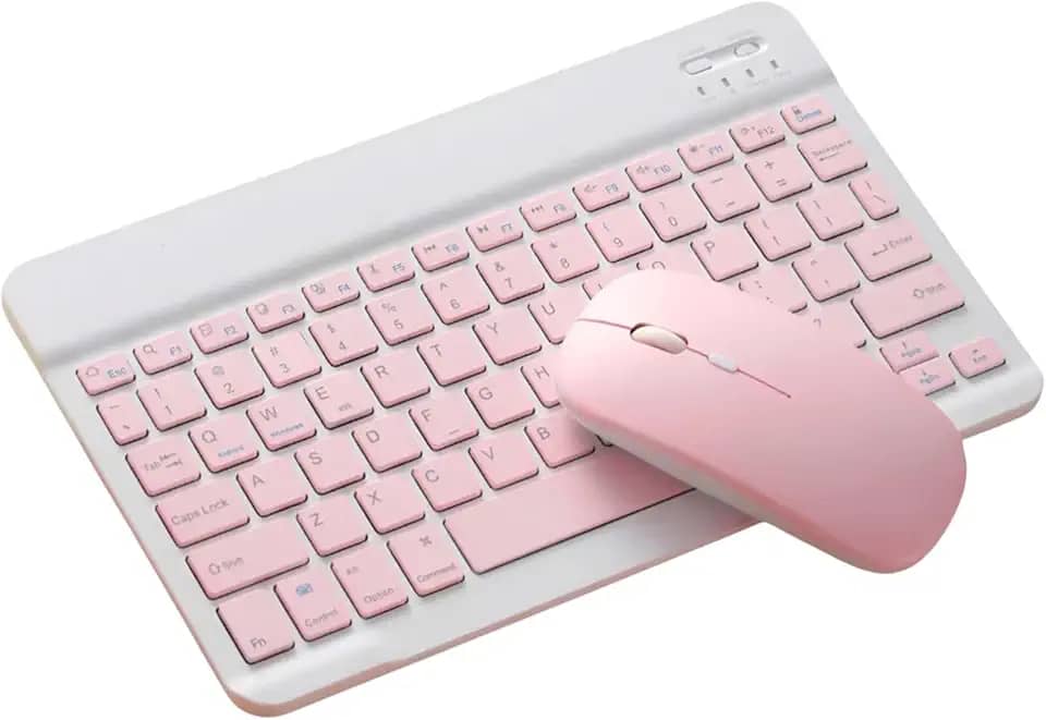 Kit Teclado e Mouse sem Fio Bluetooth Magnético para Tablets e Celulares Compatível com Windows/Mac/Android Para Lite P610 Tab S6 (Rosa)