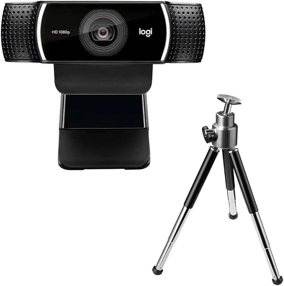 Webcam Full HD Logitech C922 Pro Stream com Microfone Embutido para Chamadas e Gravações em Video 1080p e Tripé Incluso - Compatível com Logitech Capture