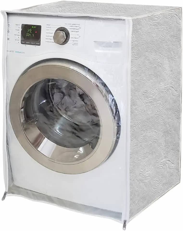 "Capa Para Maquina Frontal Lava E Seca LG Samsung Eletrolux Midea 6Kg 7Kg 8Kg 9Kg 10Kg 11Kg Impermeável Flanelada Com Zíper Proteção Contra Chuva e Raios UV " (Cinza)