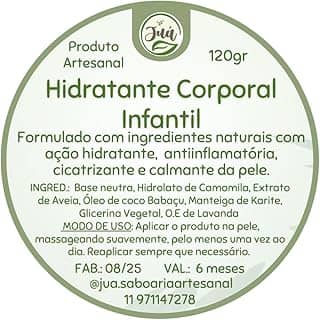 Alergias Dermatite Eczema e pele sensível? Hidratante Infantil Natural com Camomila, Lavanda e Aveia, Livre de Parabenos
