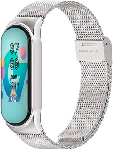 Pulseira inteligente Adequado para MI Band 3/4/5/6/7 Acessórios de cinta de aço inoxidável (C7)