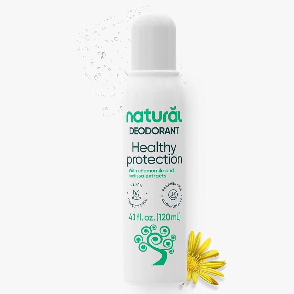 NATURAL Desodorante com Extratos de Camomila e Melissa - Proteção Saudável - Calmante e Refrescante - Sem Alumínio - Vegano - 120ml