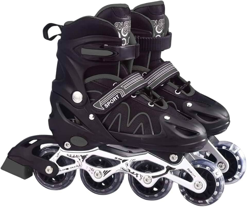 Patins Roller Ajustável Inline 4 Rodas Adulto Rodinha Led