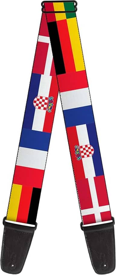 Buckle-Down Alça de guitarra, bandeiras de país para fãs de futebol da Copa do Mundo, 5 cm de largura