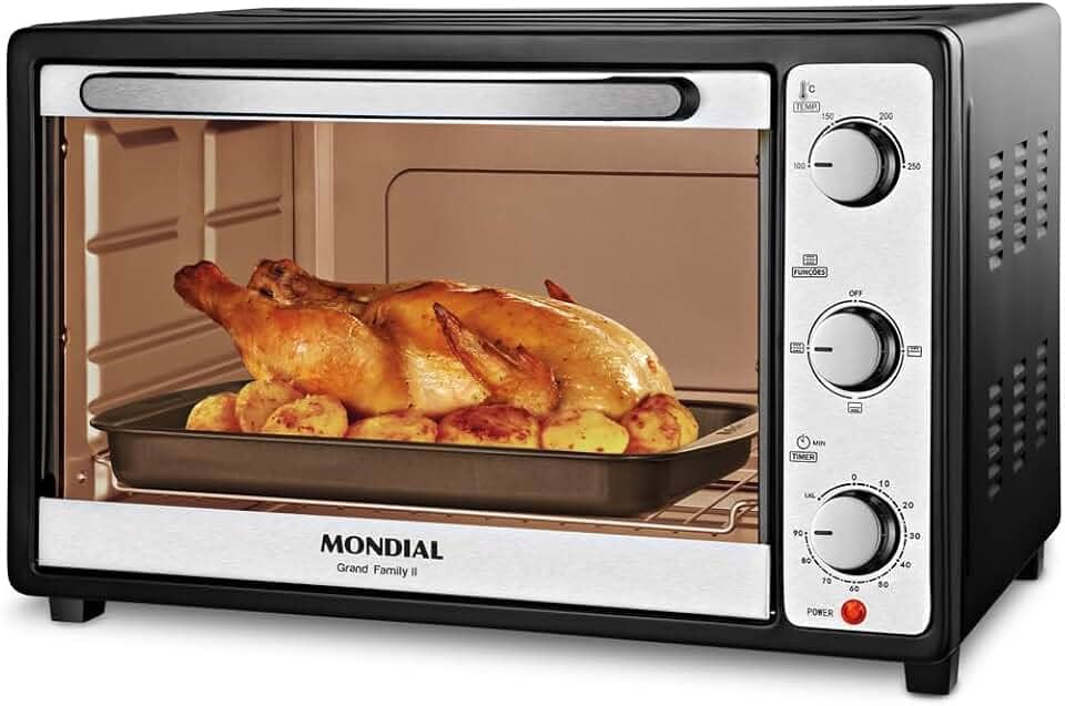 MONDIAL Forno Elétrico 52L Grand Family II, Preto/Inox, 1800W, 127V - FRN-52-B