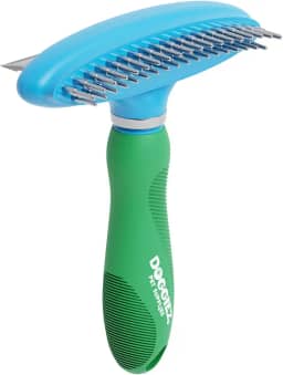 Escova para cães 2 em 1 para queda e subpelo, escova de pelos para cães – escova de cabelo longo para cães – escova de cabelo longo para cães – escova de pelo curto, escova de gato de pelo longo