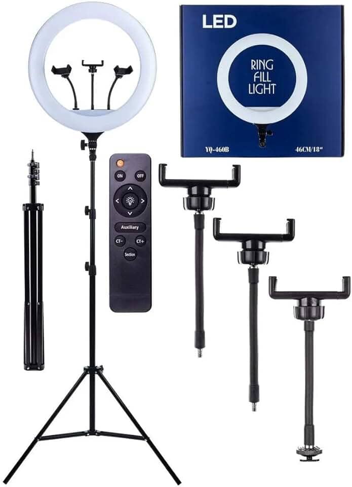 Iluminador Led Ring Light De 18 Polegadas Lives Tripé 215cm