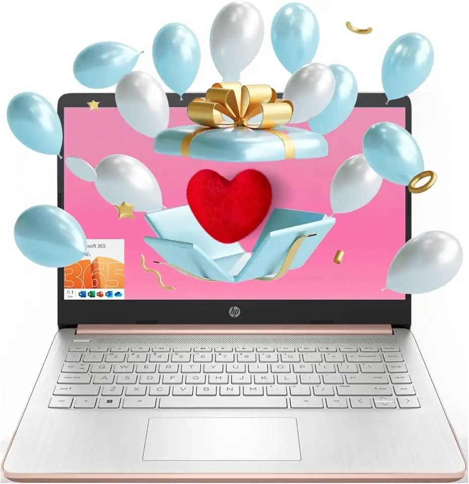 Notebook HP Essential, tela HD de 14'', Intel Celeron N4120, 16 GB de RAM, eMMC de 64 GB, webcam, HDMI, Wi-Fi, RJ-45, 1 ano de Office 365, Windows 11 Home, ouro rosa