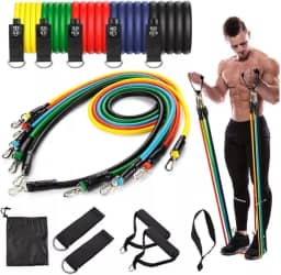 Kit 11 Extensor Elástico Treino Em Casa Exercício Funcional