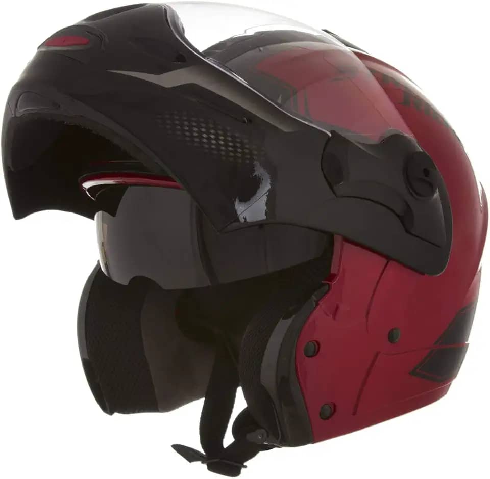 Capacete de Moto Mixs MX Captiva Route Brilhante Com Viseira Interna Solar Óculos de Sol Articulado Escamoteável Robocop Cinza Com Cinza