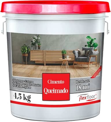 Efeito Decorativo Cimento Queimado Cinza Claro Flexfloor 4,5kg