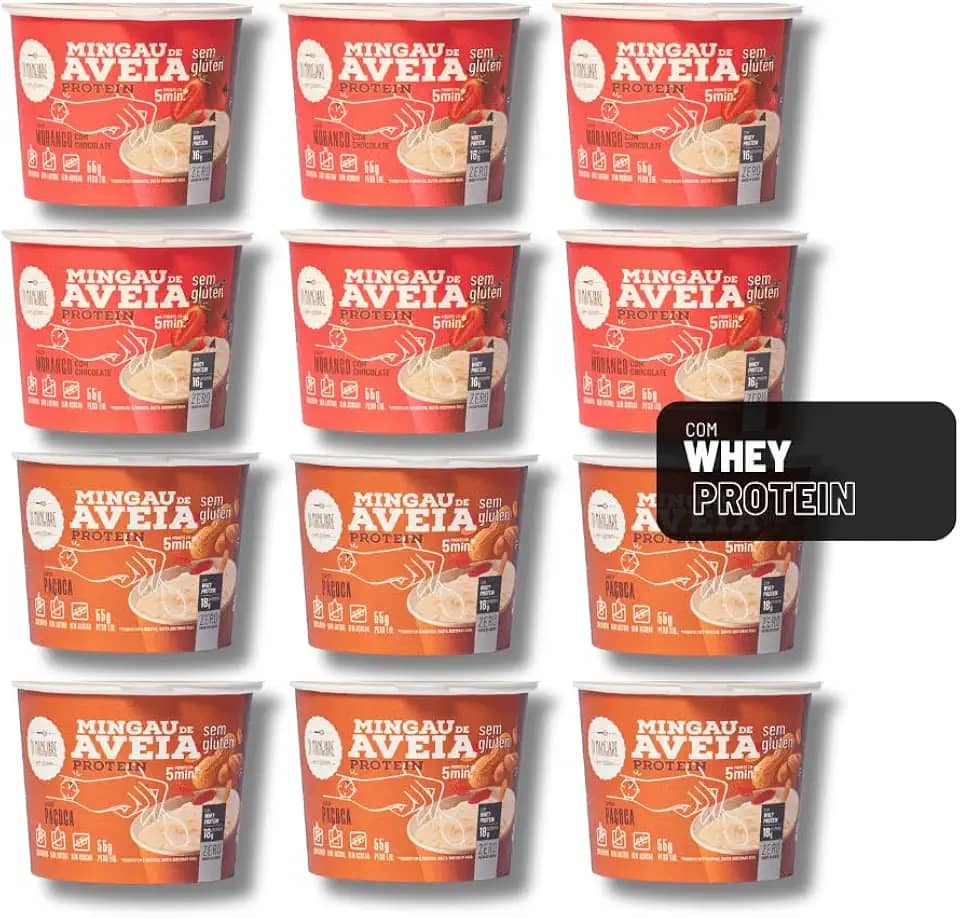 Pack 12 Unidades de Mingau de Aveia High Protein com Whey Protein