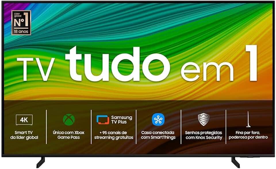 Samsung Smart TV 55" QLED 4K 55Q60D - Tecnologia de Pontos Quânticos, Design AirSlim