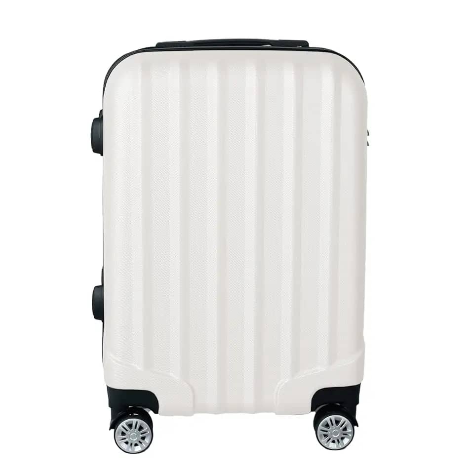 Mala de Viagem de Bordo Silent Noronha 10kg - Padrão ANAC | Rígida em ABS | 4 Rodas Duplas 360° | Cadeado Numérico Integrado | Leve e Resistente (Branco)