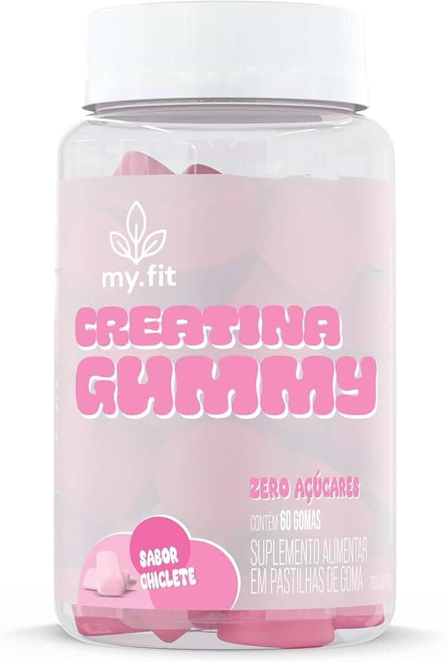 Creatina Gummy, Sabor Chiclete (60 Gomas) 3g de Creatina por Dose, Zero Açúcar - My Fit