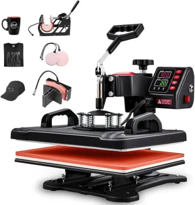 110V, 5 em 1 Prensa Termica, Maquina de Estampar Camisetas, Prensa Termica Sublimação, Sublimação, Máquinas de Prensa Térmica Transferência de Calor por para Camisetas Chapéu