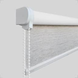 Cortina Persiana Rolo Blackout SOB MEDIDA Para Quartos, Salas e Escritórios (SEM BANDÔ) (Linho Mesclado - Acabamento Branco, 1,30 (lar) x 1,40 (alt))