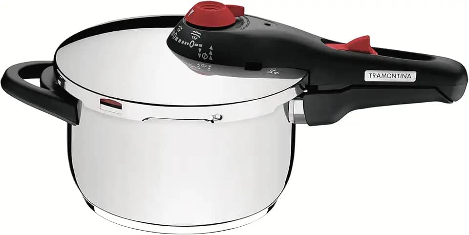 Panela Pressão Aço Inox 4 Tramontina Polida 22 Cm