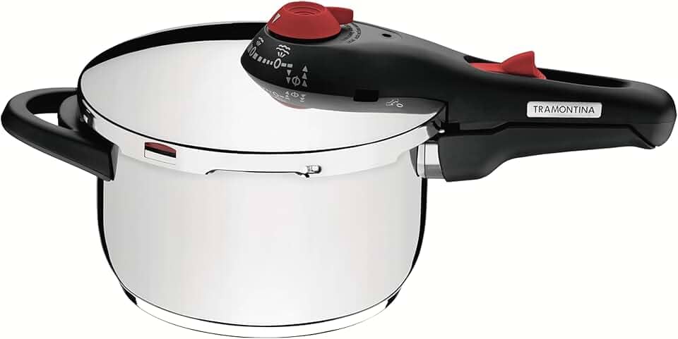 Panela Pressão Aço Inox 4 Tramontina Polida 22 Cm