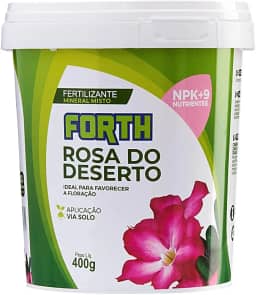 Forth Rosa do Deserto, Fertilizante Mineral, NPK + Micronutrientes, Floração, Fórmula Granulada, Nutrição Balanceada, Balde, 400g