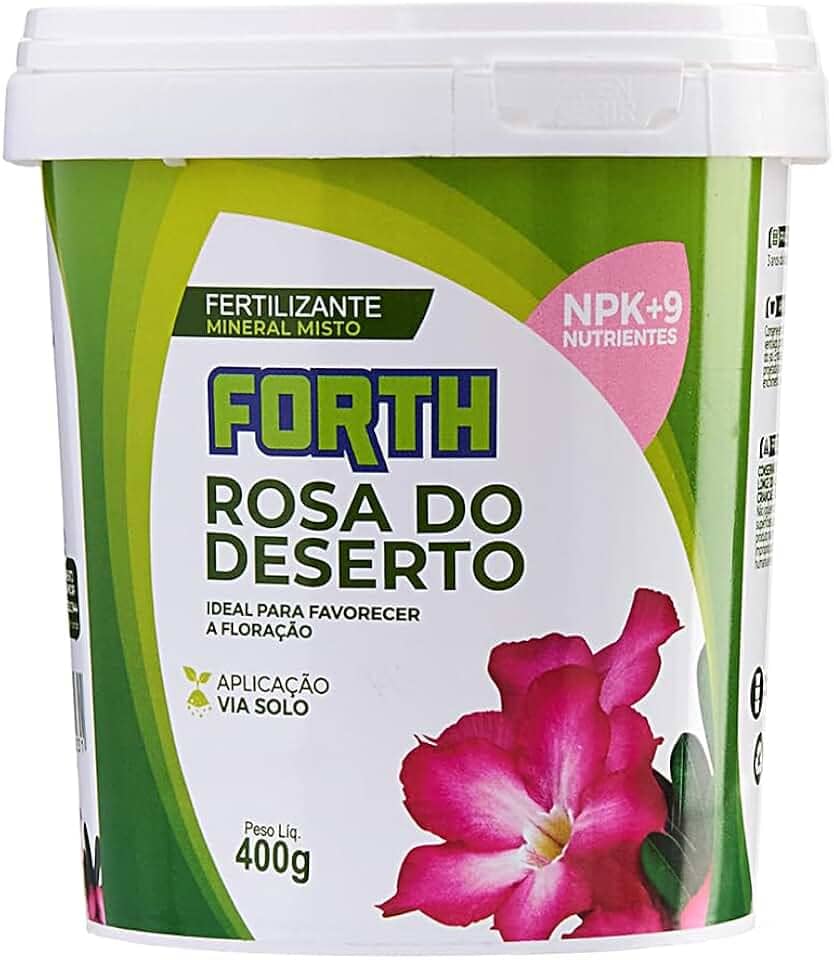 Forth Rosa do Deserto, Fertilizante Mineral, NPK + Micronutrientes, Floração, Fórmula Granulada, Nutrição Balanceada, Balde, 400g