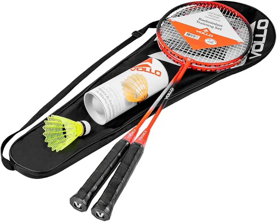 Vollo Kit Badminton 2 Raquetes + Petecas