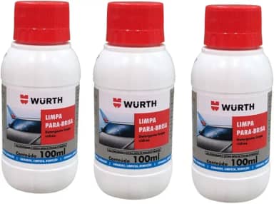 Kit 3 Limpador de Parabrisa Liquido Para Reservatorio do Carro 100ml Wurth