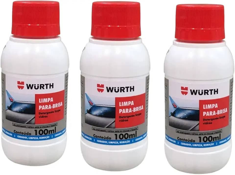 Kit 3 Limpador de Parabrisa Liquido Para Reservatorio do Carro 100ml Wurth