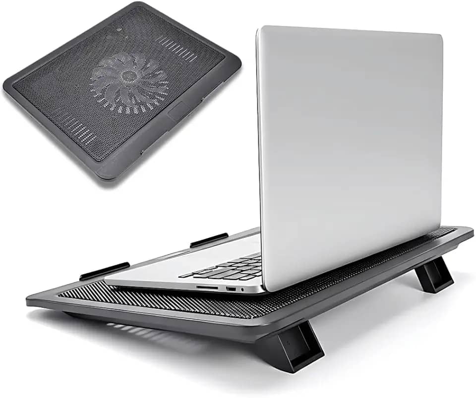 Suporte para Notebook com Cooler LED Silencioso Ajustável Ergonômico Base Refrigerada Portátil Universal Leve Resistência
