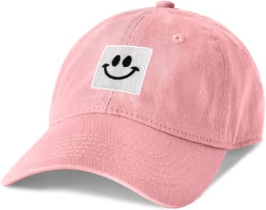 IYEBRAO Boné de beisebol com rosto sorridente para mulheres e homens, moderno, ajustável, não estruturado, algodão lavado