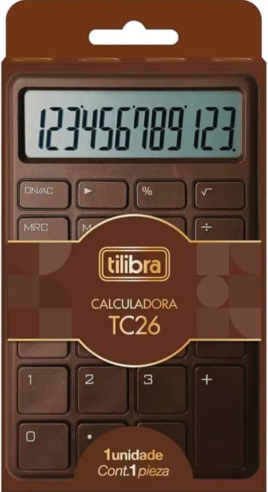 Tilibra - Calculadora de Mesa TC26 Chocolate