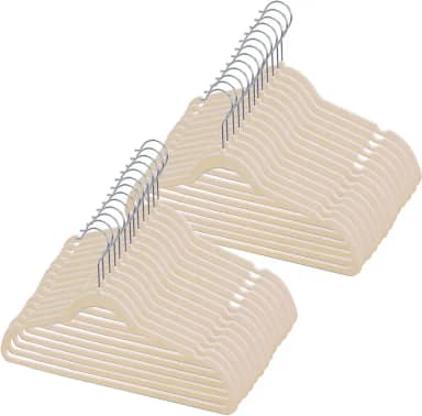 Kit 50 Cabides de Veludo 360° Antideslizante Kit Cabide para Roupas Camiseta Calça